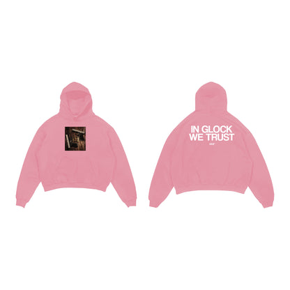 IN GLOCK WE TRUST HOODIE (PINK)